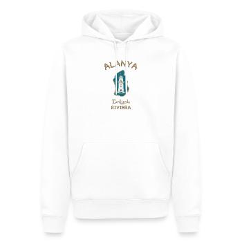 Alanya , Leuchtturm, Türkische Riviera - Männer Premium Bio Hoodie - Weiß - Vorne - Nico (187cm)