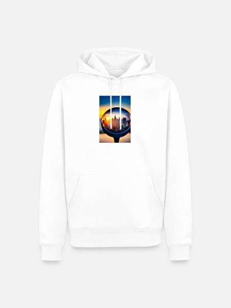 Stadt Kugel - Männer Premium Bio Hoodie - Weiß