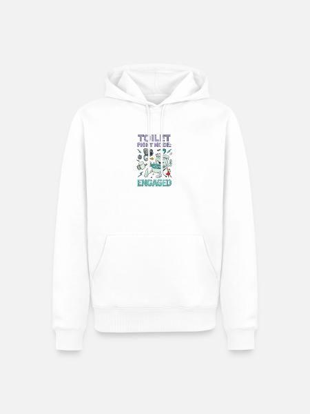 Toilettenkampf-Modus – Absurdes Hirnfäule-Design - Männer Premium Bio Hoodie - Weiß