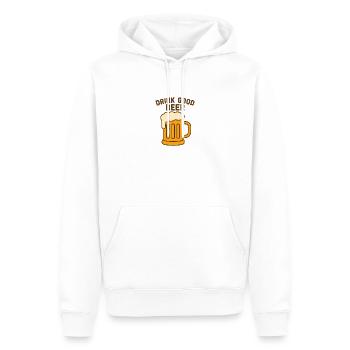 Drink Good Beer – Lustiges Vintage Bier-Design - Männer Premium Bio Hoodie - Weiß - Vorne - Nico (187cm)