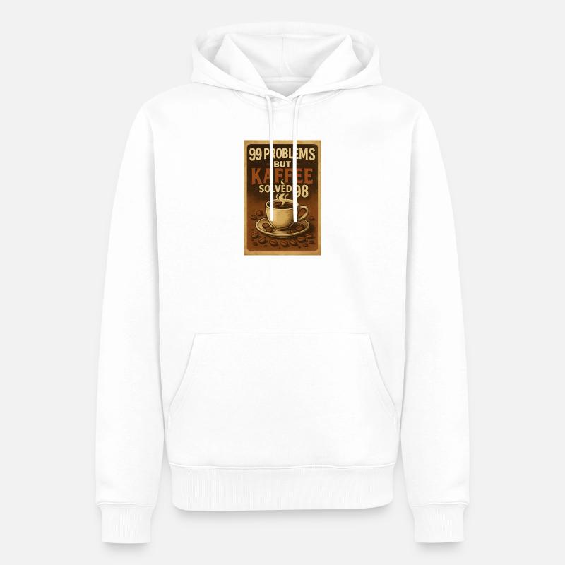 99 Problems – but Kaffee solved 98 - Männer Premium Bio Hoodie - Weiß
