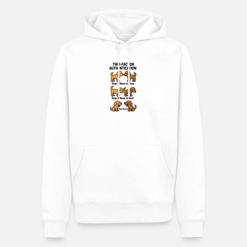 Chiens d’authentification à deux facteurs - Sweat à capuche Premium bio Homme - blanc