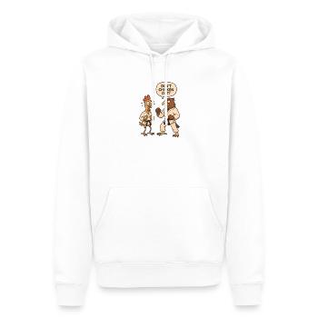 Don't chicken out - Männer Premium Bio Hoodie - Weiß - Vorne - Nico (187cm)