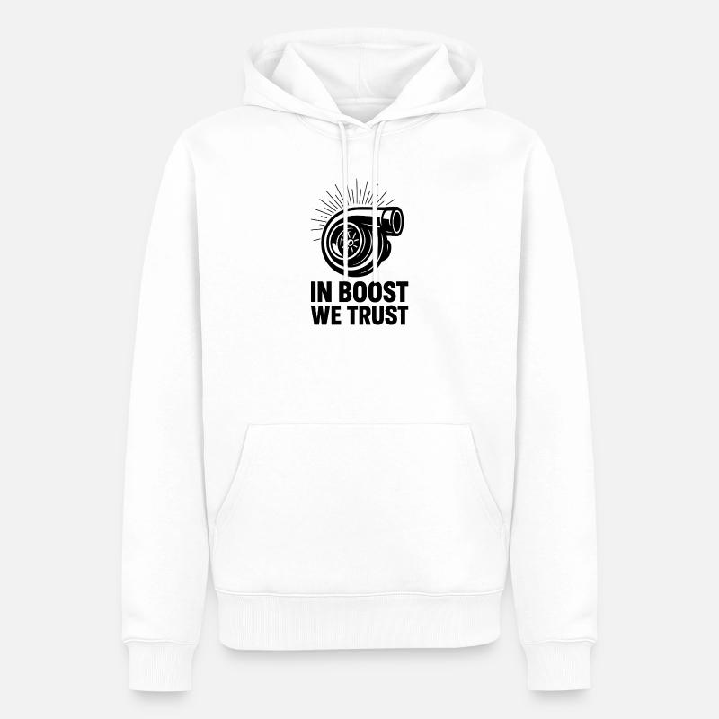 Chez Boost, nous faisons confiance à Turbo - Sweat à capuche Premium bio Homme - blanc