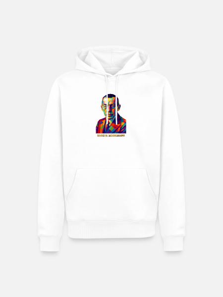 Abstraktes Farbporträt von Rachmaninow - Männer Premium Bio Hoodie - Weiß