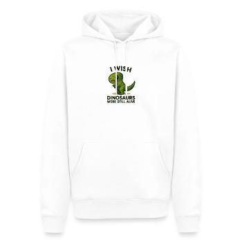 I Wish Dinosaurs Were Still Alive - Men’s Premium Organic Hoodie - white - Front - Nico (187cm)