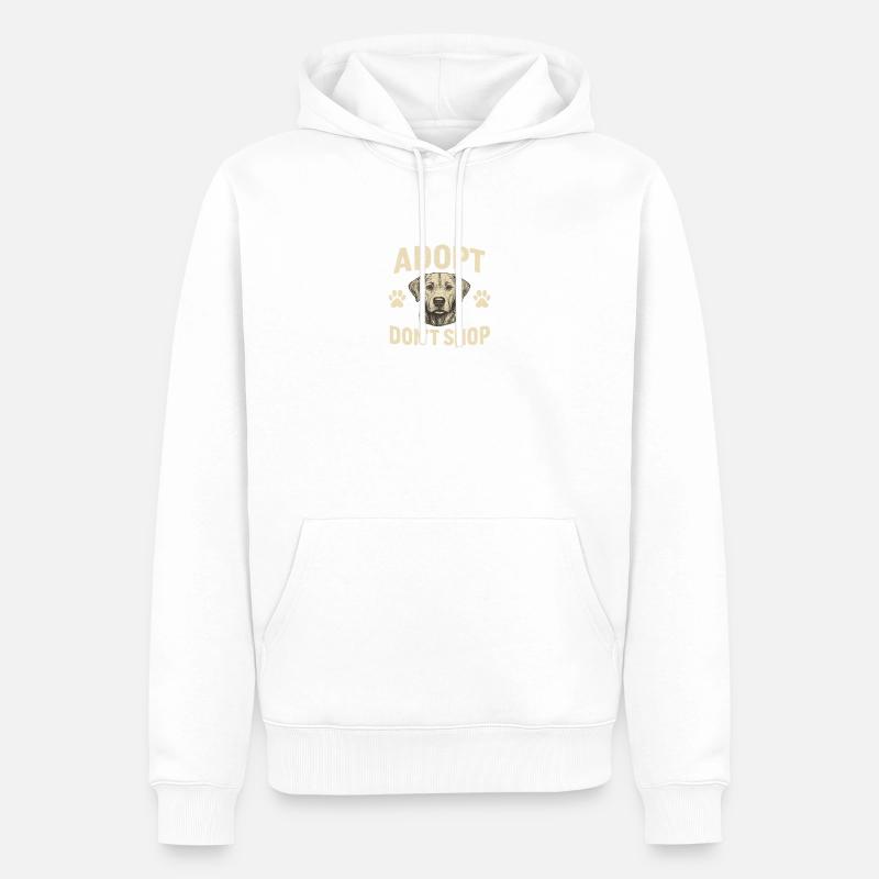 Conception de motif d’adoption de chien - Sweat à capuche Premium bio Homme - blanc