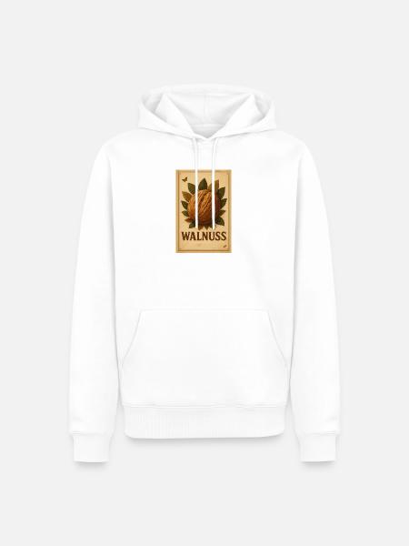 Vintage Walnuss - Männer Premium Bio Hoodie - Weiß