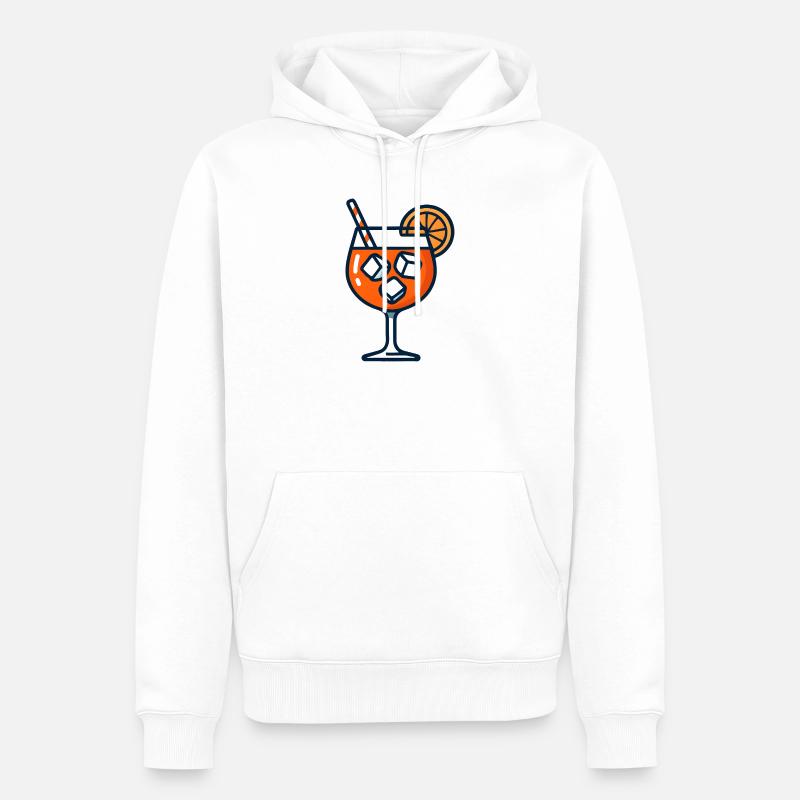 Orange Spritz Glas mit Eis - Männer Premium Bio Hoodie - Weiß