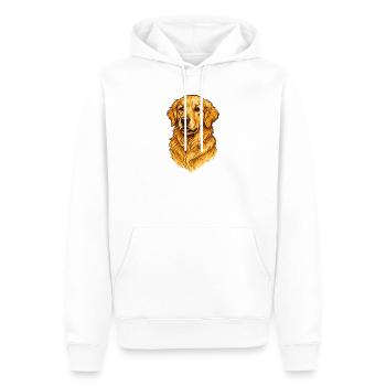 Golden Retriever Dog Portrait - Men’s Premium Organic Hoodie - white - Front - Nico (187cm)