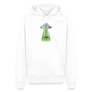 Kaktus Alien im UFO-Licht - Männer Premium Bio Hoodie - Weiß - Vorne - Nico (187cm)