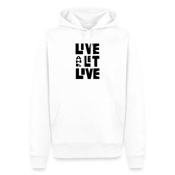 Leben und leben lassen von Cean - Männer Premium Bio Hoodie - Weiß - Vorne - Nico (187cm)