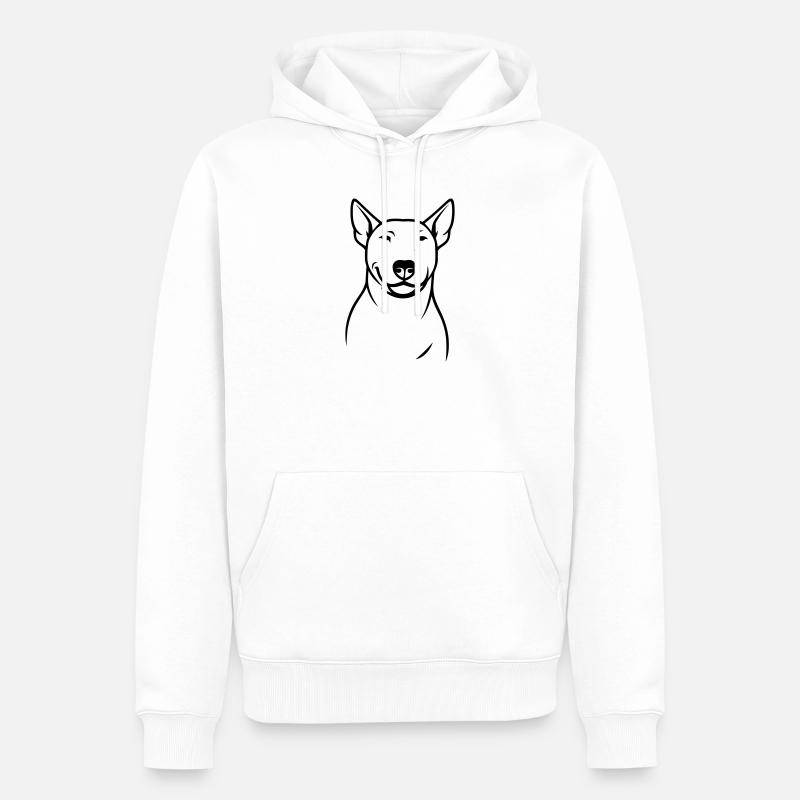 Silhouette stylisée du Bull Terrier - Sweat à capuche Premium bio Homme - blanc