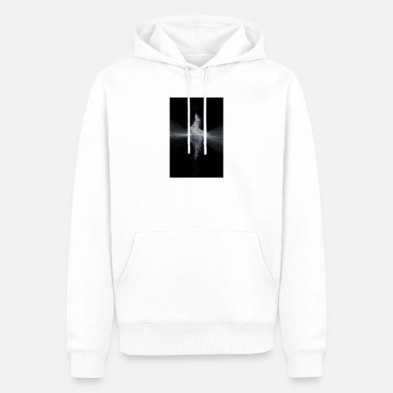 Écho quantique - Sweat à capuche Premium bio Homme - blanc