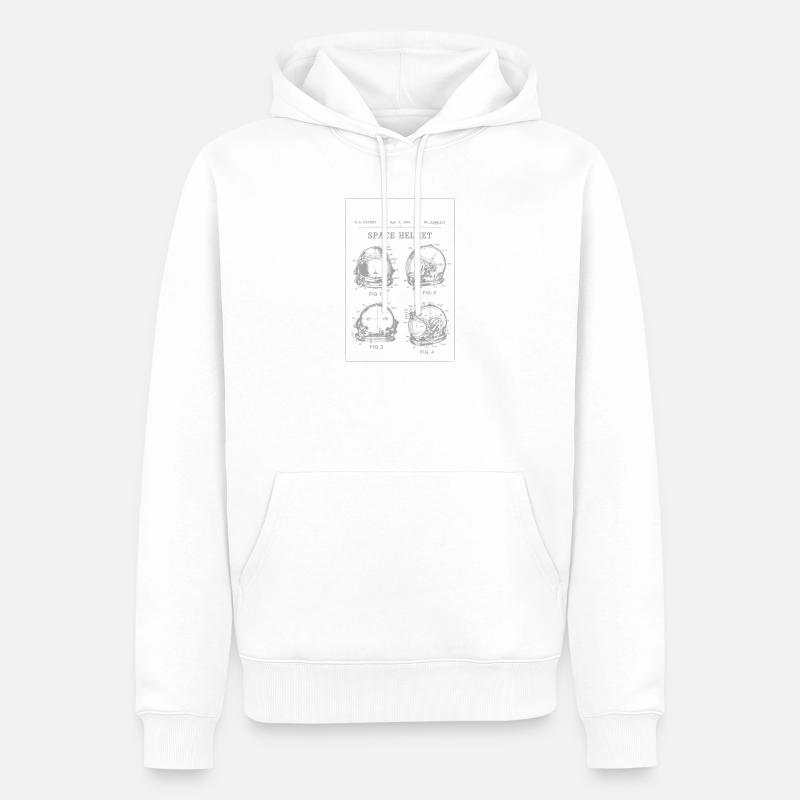 Brevet du plan de casque spatial - Sweat à capuche Premium bio Homme - blanc