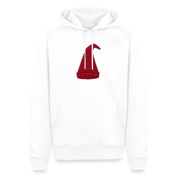 Chapeau de gnome brodé (imprimé) - Sweat à capuche Premium bio Homme - blanc - Devant - Nico (187cm)