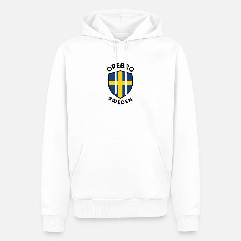 Drapeau du Bouclier d’Örebro Suède - Sweat à capuche Premium bio Homme - blanc