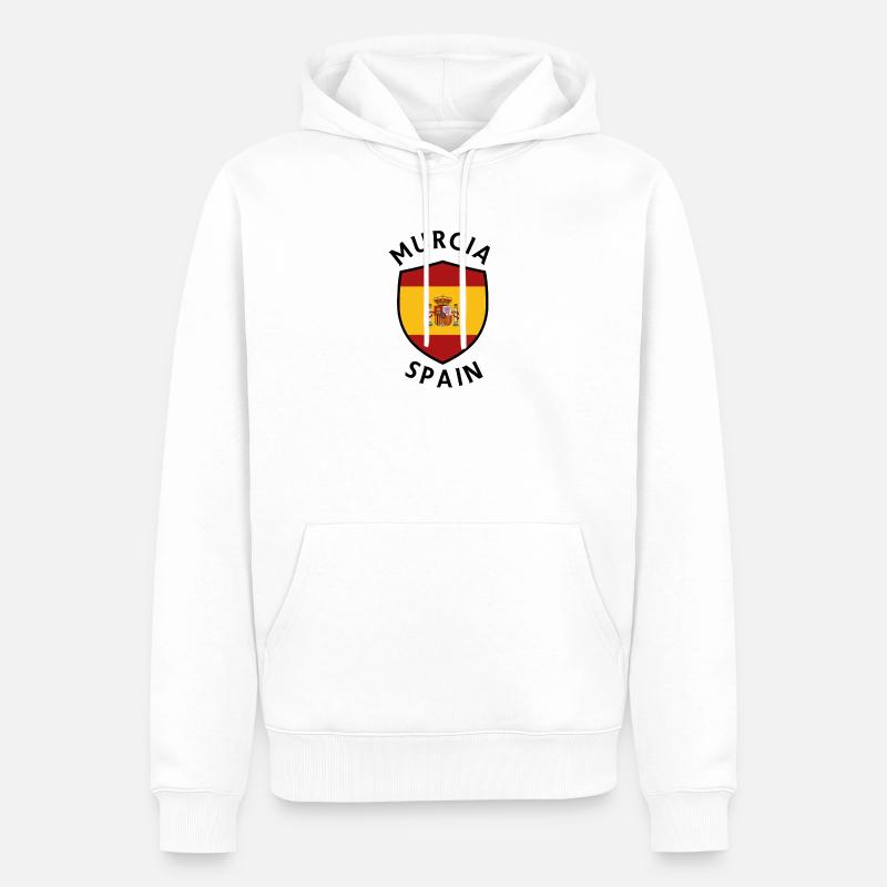 Bouclier de Murcie sous drapeau espagnol - Sweat à capuche Premium bio Homme - blanc