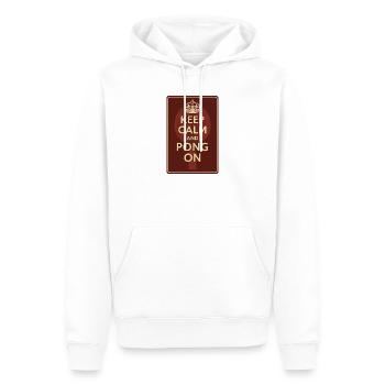 Keep Calm and Pong On / Ping - Männer Premium Bio Hoodie - Weiß - Vorne - Nico (187cm)