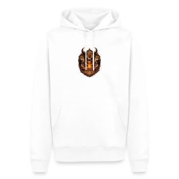 Vikingenschädel Feuerkampf - Männer Premium Bio Hoodie - Weiß - Vorne - Nico (187cm)