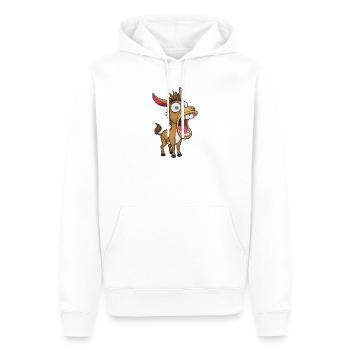 Wilder Esel mit Riesenschlund - Männer Premium Bio Hoodie - Weiß - Vorne - Nico (187cm)