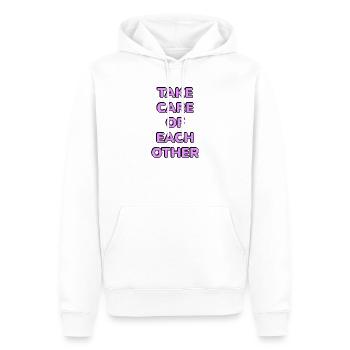 Passt aufeinander auf - Männer Premium Bio Hoodie - Weiß - Vorne - Nico (187cm)