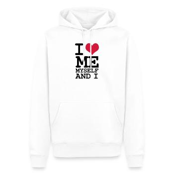I Love Me Myself and I - Humor - Men’s Premium Organic Hoodie - white - Front - Nico (187cm)