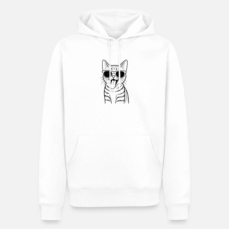 Vibrations lunettes de soleil pour chat - Sweat à capuche Premium bio Homme - blanc