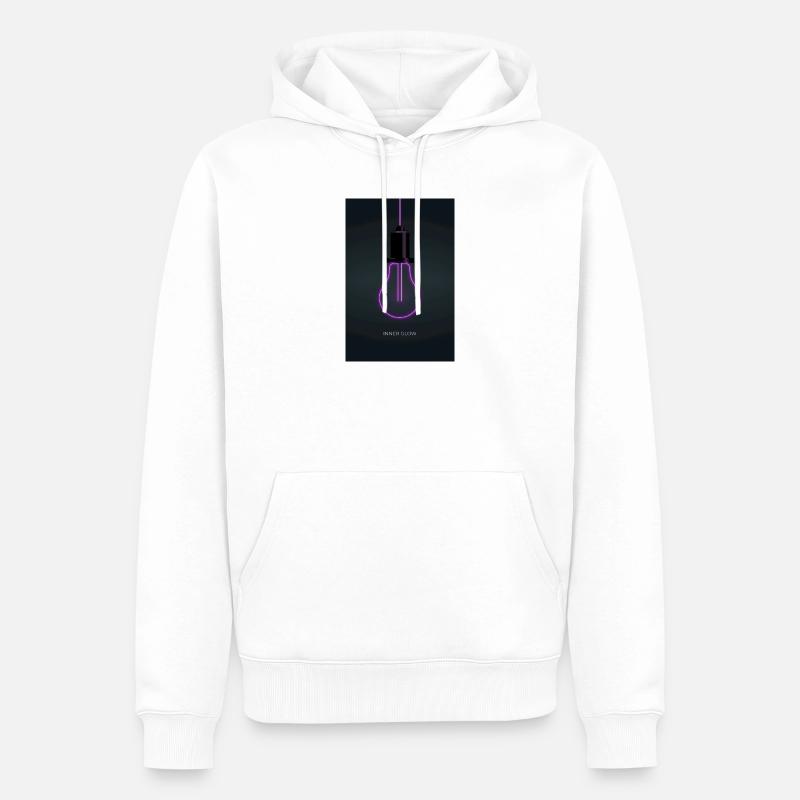 Affiche de l’ampoule néon Inner Glow - Sweat à capuche Premium bio Homme - blanc