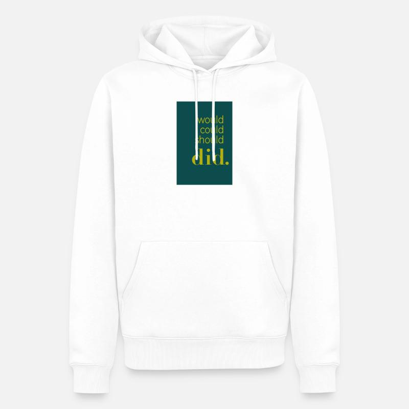 Did should could would Poster Design - Männer Premium Bio Hoodie - Weiß