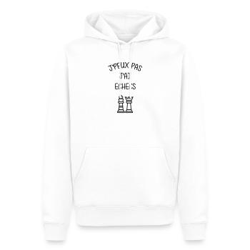 J'peux pas J'ai Échecs Humour Club - Sweat à capuche Premium bio Homme - blanc - Devant - Nico (187cm)