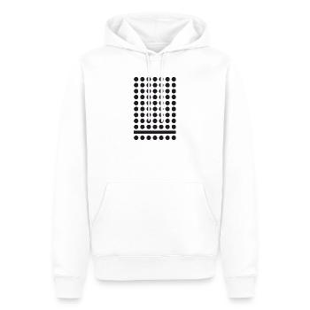 Monochrome Dot Grid Pattern - Men’s Premium Organic Hoodie - white - Front - Nico (187cm)