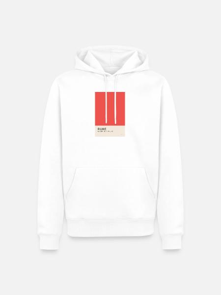 Ruhe entsteht durch Abstand Poster - Männer Premium Bio Hoodie - Weiß