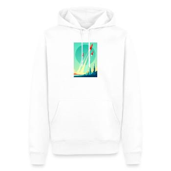Eine Flotte steigt in den offenen Himmel auf - Männer Premium Bio Hoodie - Weiß - Vorne - Nico (187cm)