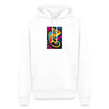 Chamäleon - Männer Premium Bio Hoodie - Weiß - Vorne - Nico (187cm)