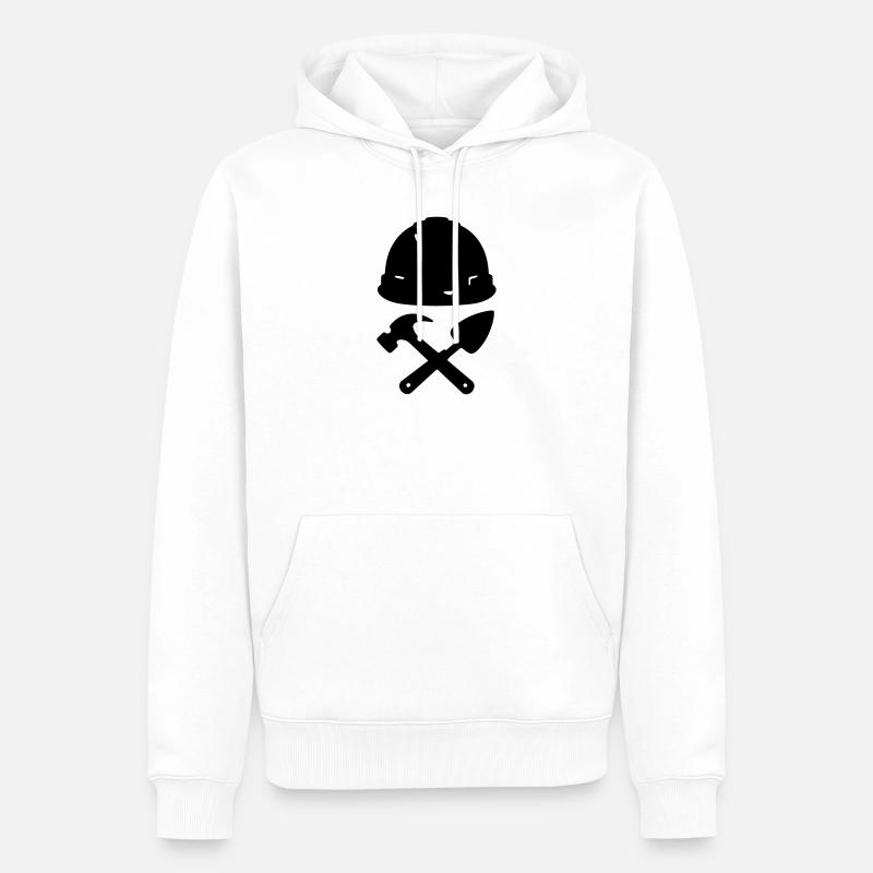 T-Shirt-Konstruktion – Builder Tools Helm - Männer Premium Bio Hoodie - Weiß