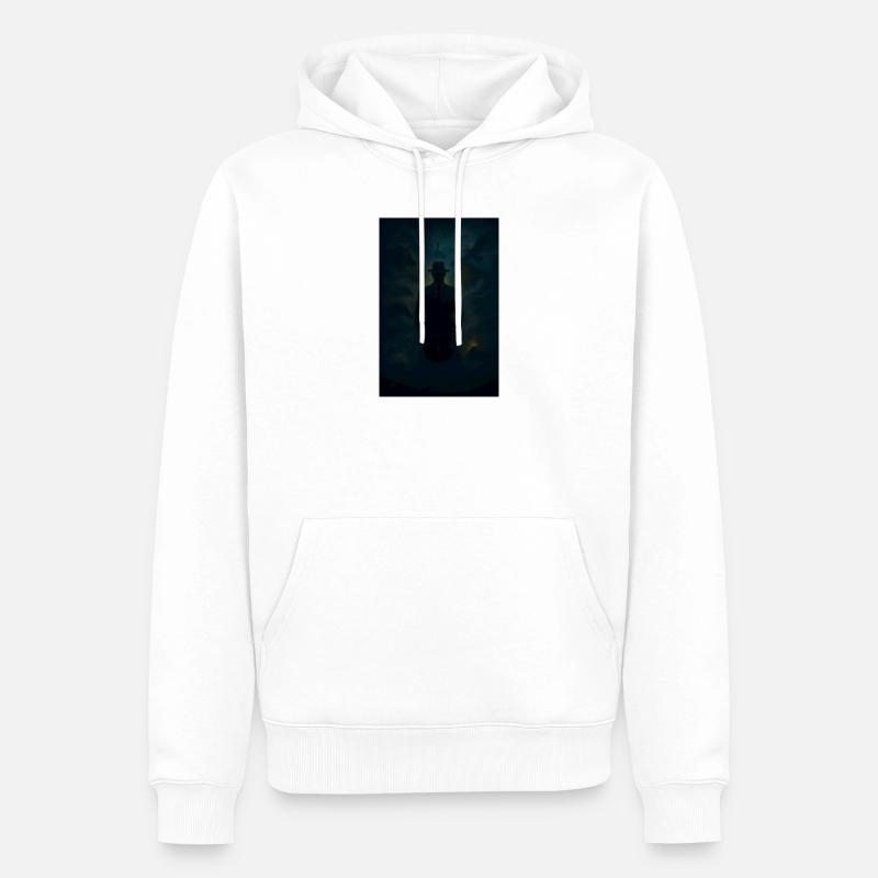 Des puzzles d’ombre dans le brouillard - Sweat à capuche Premium bio Homme - blanc