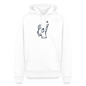Joueur de silhouette de tennis - Sweat à capuche Premium bio Homme - blanc - Devant - Nico (187cm)