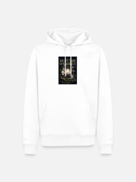 Right Time New Energy - Men’s Premium Organic Hoodie - white