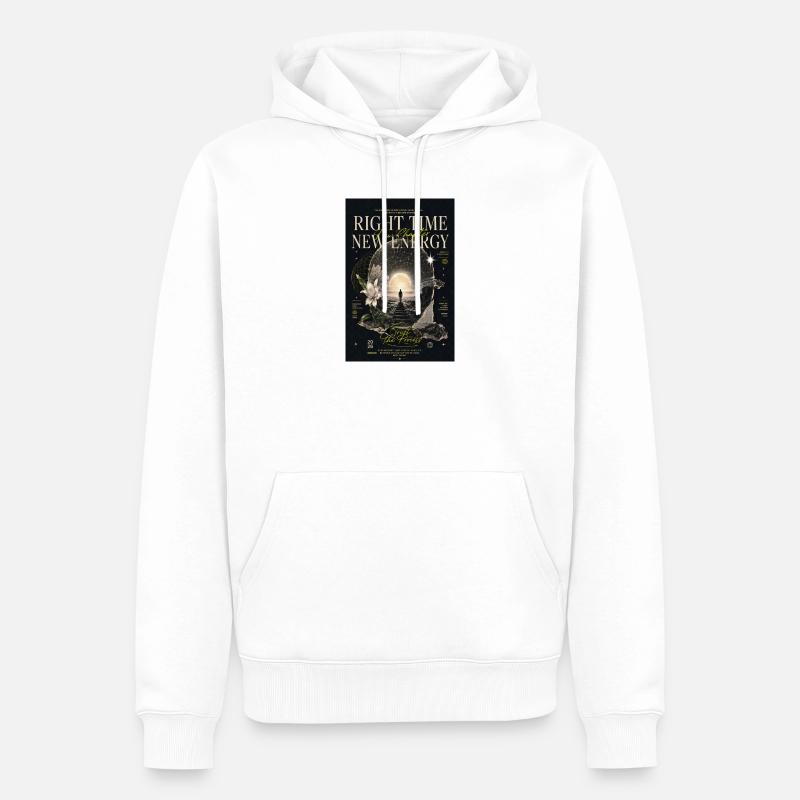 Bonne heure : nouvelle énergie - Sweat à capuche Premium bio Homme - blanc