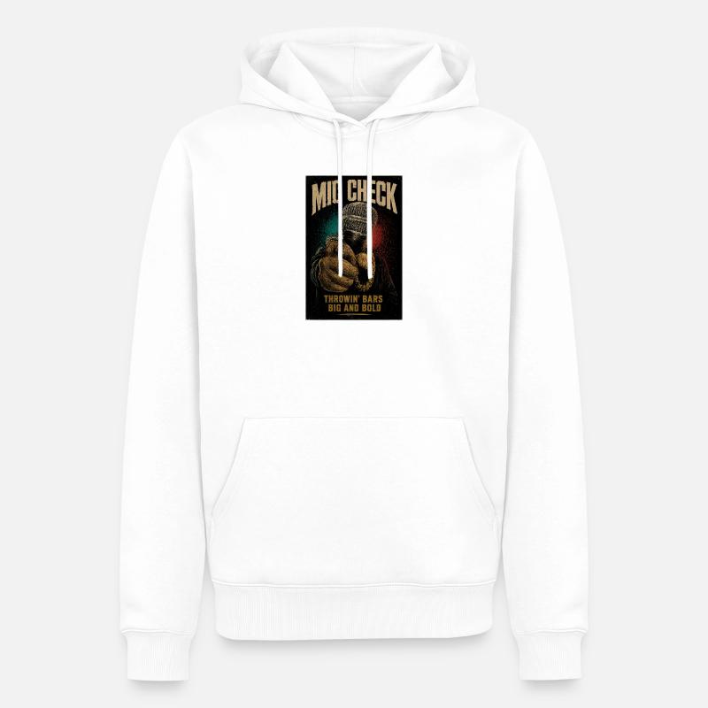 Mic Check Bold Throwin' Bars - Männer Premium Bio Hoodie - Weiß