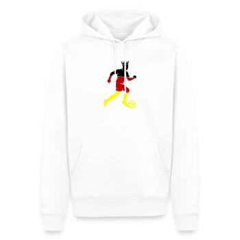 Fussballer Deutschland - Männer Premium Bio Hoodie - Weiß - Vorne - Nico (187cm)
