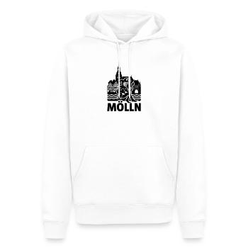 Mölln Stadt Silhouette Wahrzeichen - Männer Premium Bio Hoodie - Weiß - Vorne - Nico (187cm)