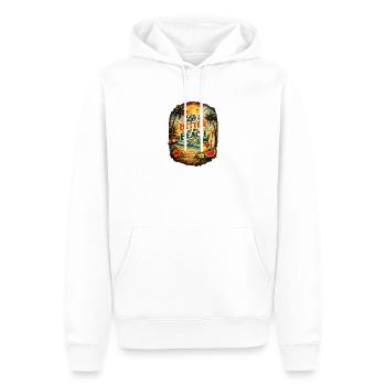 La vie est meilleure sur la plage - Sweat à capuche Premium bio Homme - blanc - Devant - Nico (187cm)