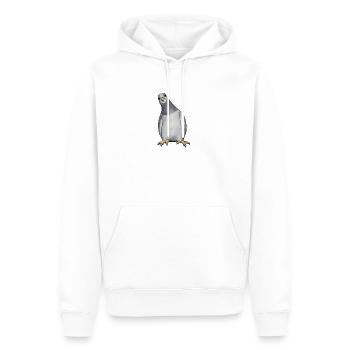 Pigeon portrait black and white illustration - Men’s Premium Organic Hoodie - white - Front - Nico (187cm)