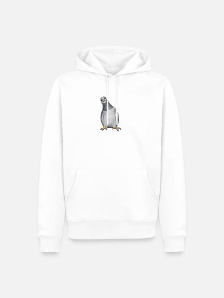 Aquarell Taube auf Schwarz - Männer Premium Bio Hoodie - Weiß