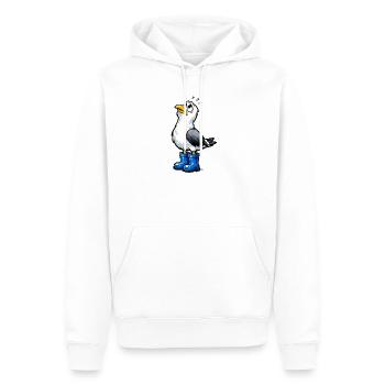 Mouette inquiète - Sweat à capuche Premium bio Homme - blanc - Devant - Nico (187cm)