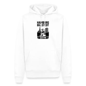 Hamburg Billstedt - Männer Premium Bio Hoodie - Weiß - Vorne - Nico (187cm)