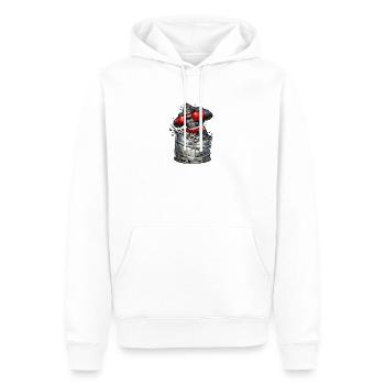 Gorille boxeur sortant du baril - Sweat à capuche Premium bio Homme - blanc - Devant - Nico (187cm)
