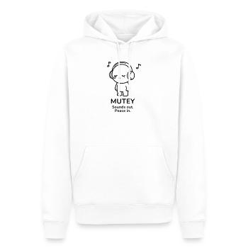 Mutey – Sounds Out | Peace In Music Mood - Männer Premium Bio Hoodie - Weiß - Vorne - Nico (187cm)